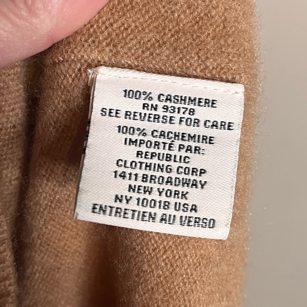MAGASCHONI Cashmere Camel Crew Neck Sweater Size XS Quiet Luxury Minimalist - Picture 5 of 5